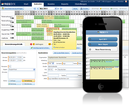  RESSYX - Buchungssystem mit Belegungskalender